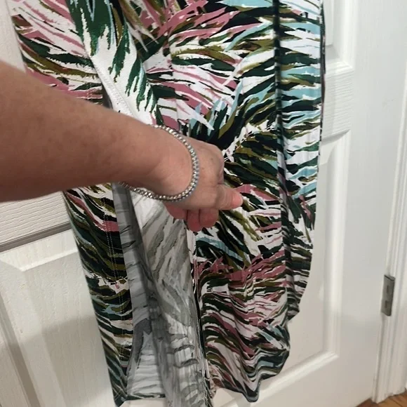 Cupio Sz S short sleeve multicolor palm print maxi NWT - Picture 5 of 6